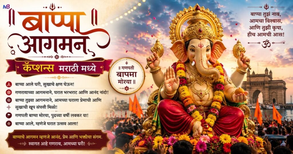 Bappa Aagman Captions in Marathi