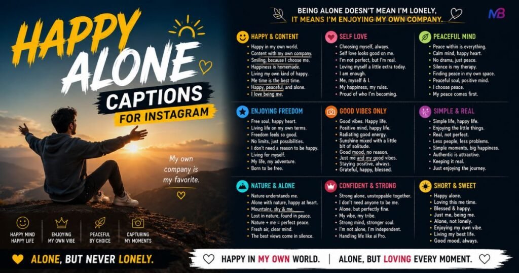 Happy Alone Captions for Instagram