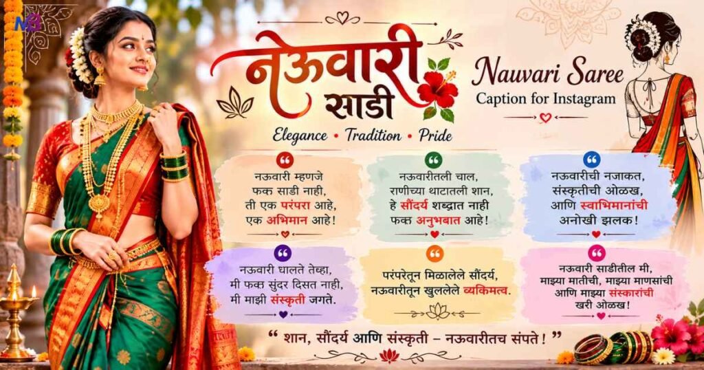 Nauvari Saree Caption for Instagram in Marathi