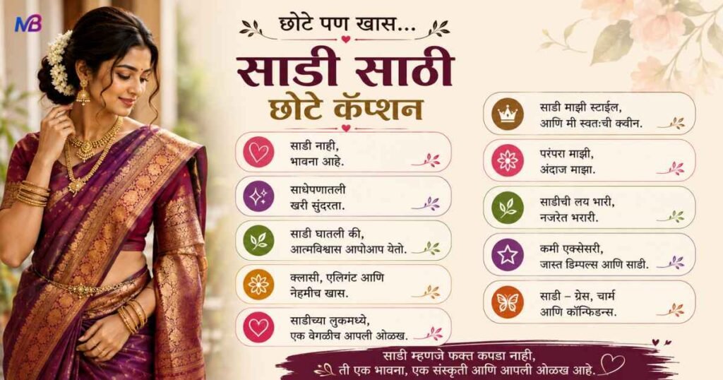 Short Marathi Captions for Saree