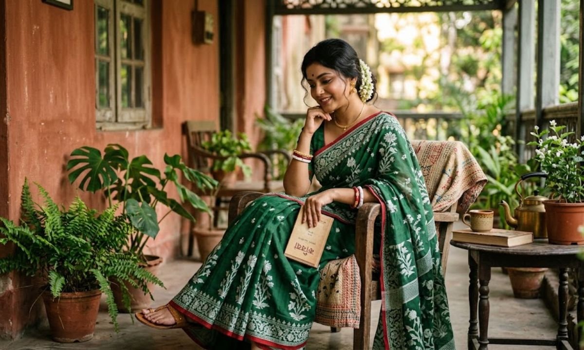 Aesthetic bengali captions for saree