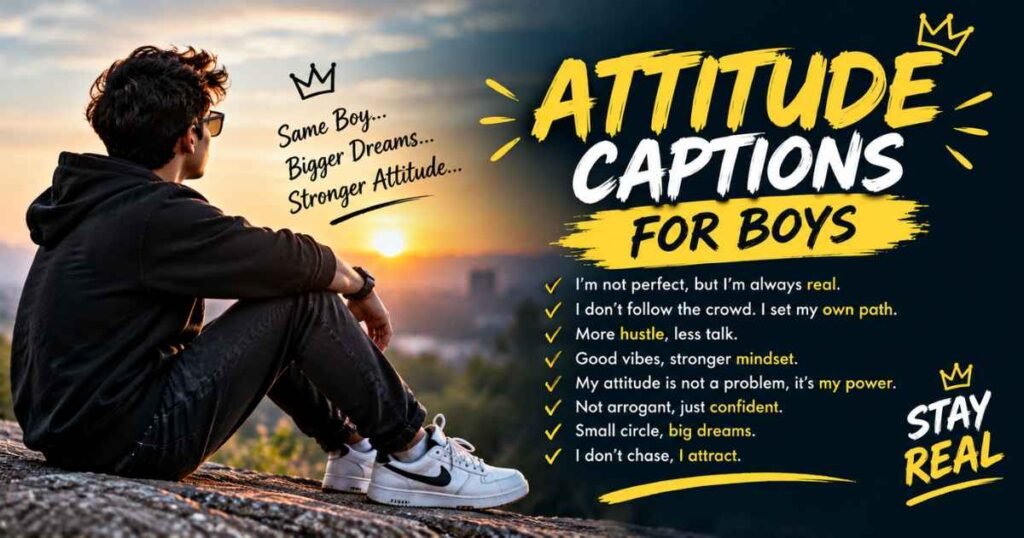 Attitude Captions for Boys