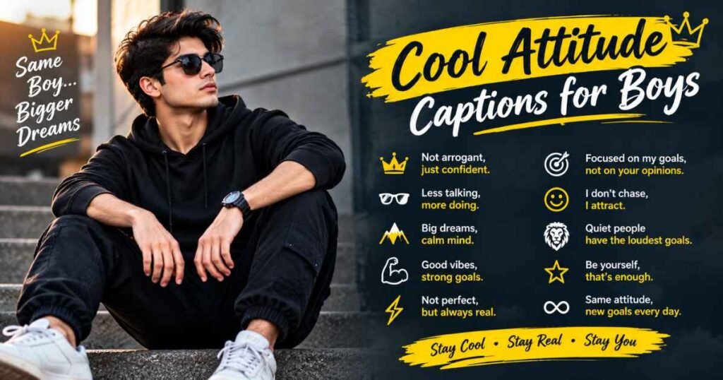 Cool Attitude Captions for Boys