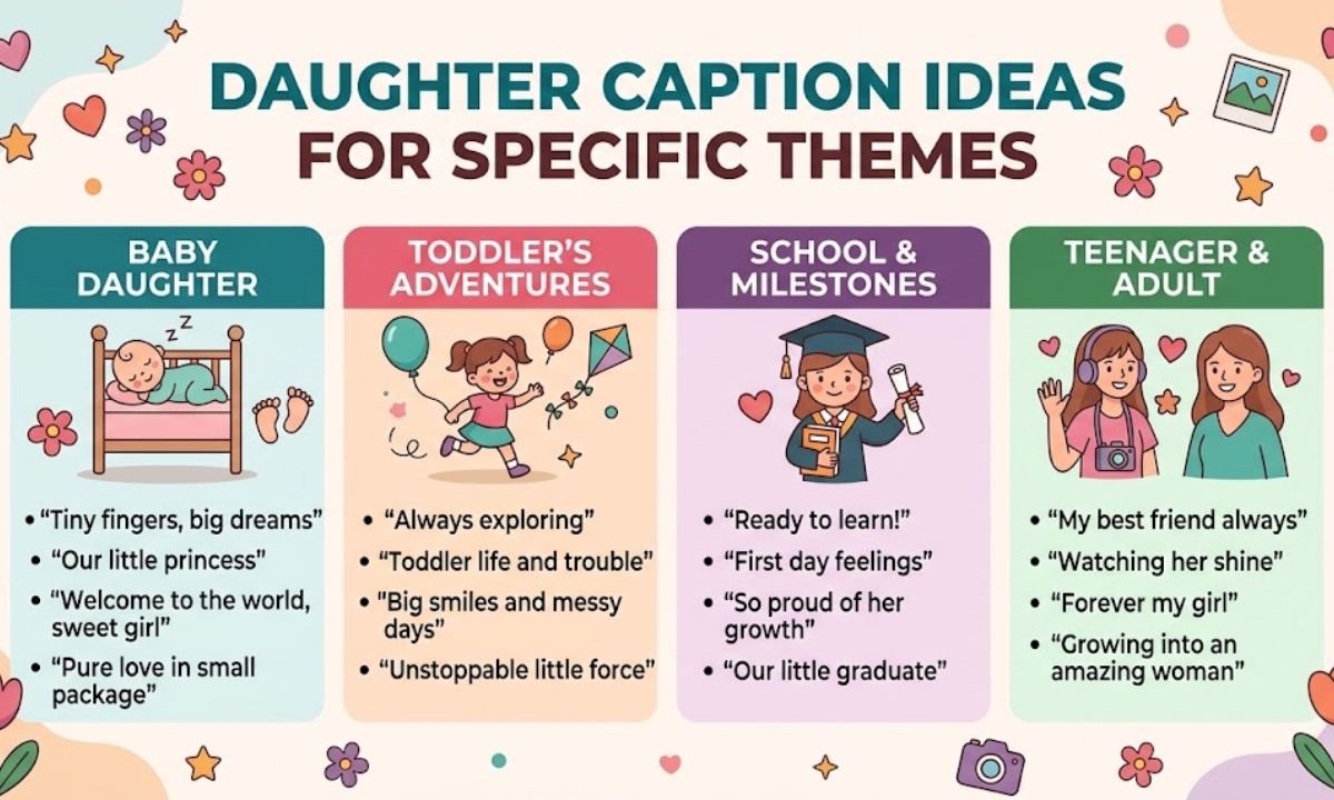 Daughter Caption Ideas for Specific Themes