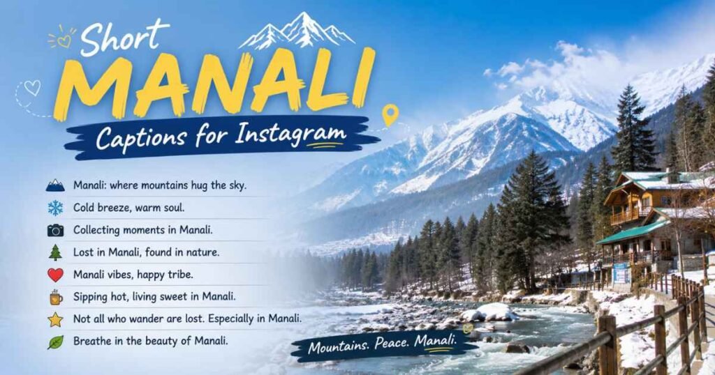 Short Manali Captions for Instagram
