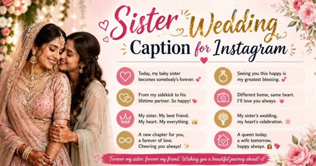 Sister Wedding Caption for Instagram