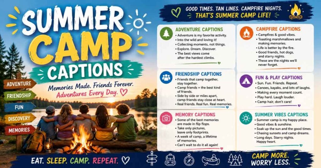 Summer Camp Captions
