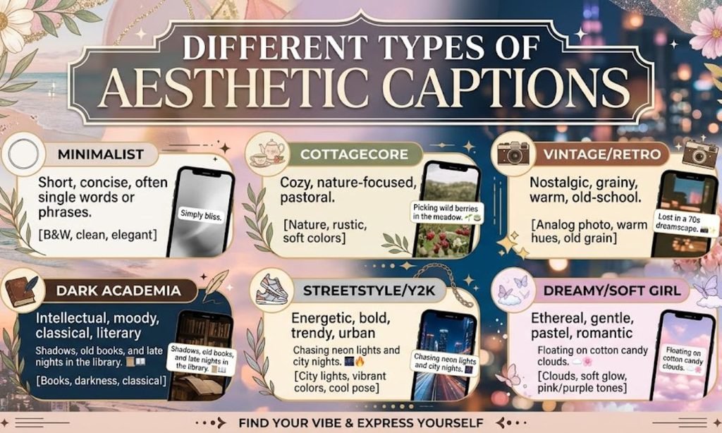 Different Types of Aesthetic Captions
