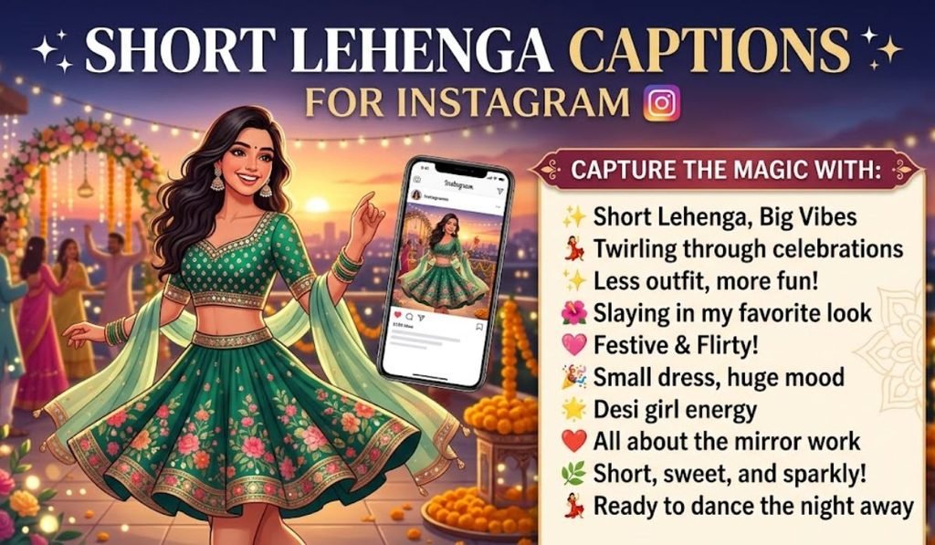 Short Lehenga Captions for Instagram