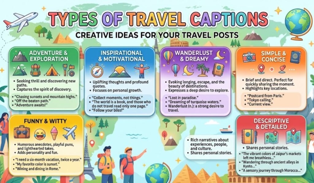 Types of Travel Captions