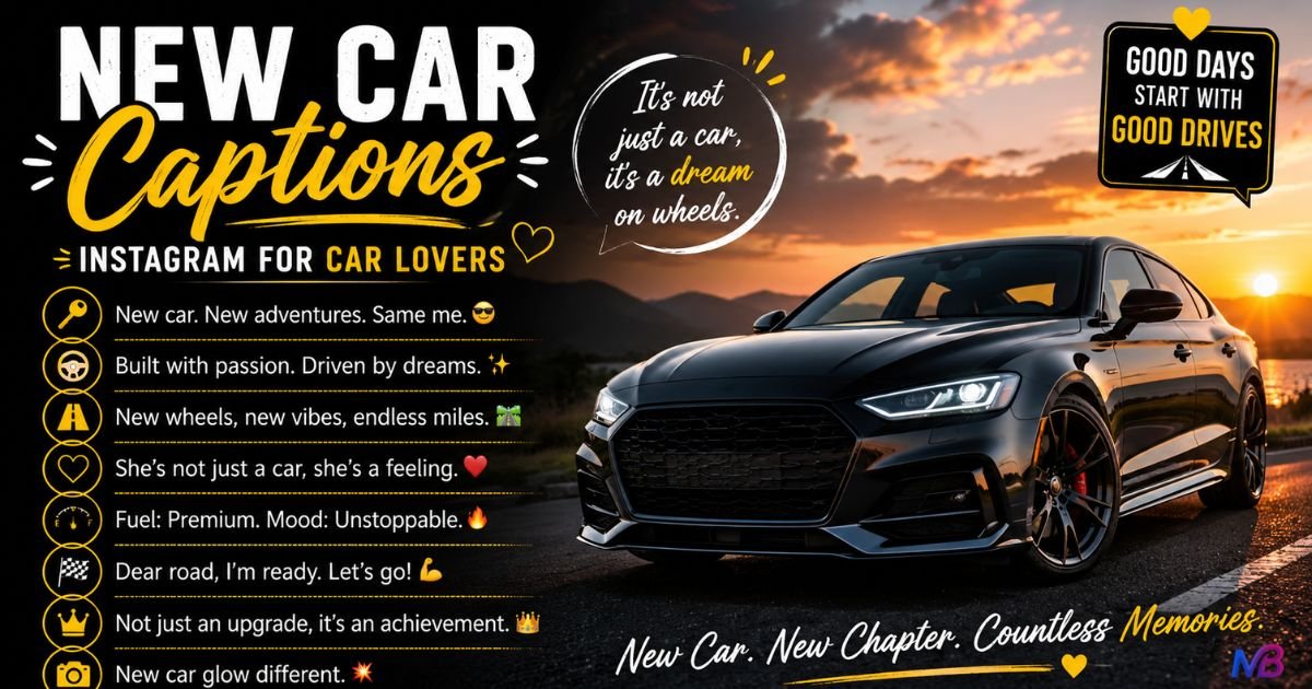 New Car Captions Instagram for Car Lovers