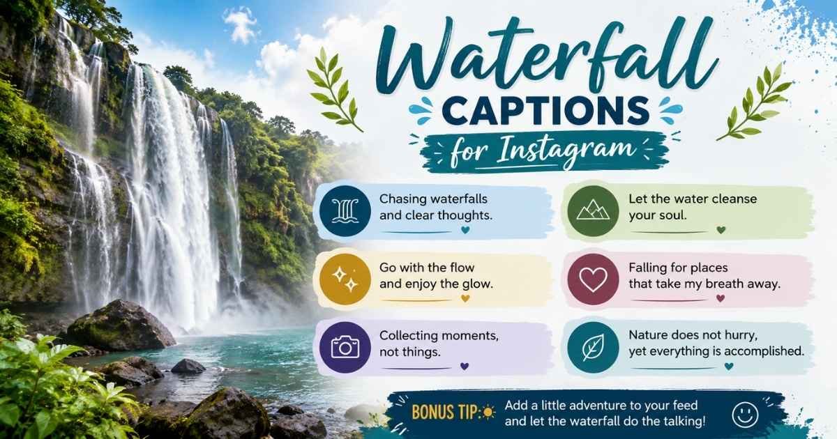 Waterfall Captions for Instagram